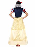 Snow White, costume dress, rhinestones, puff sleeves, hearts